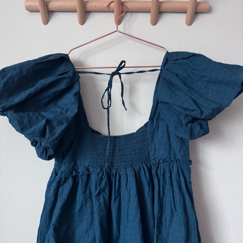 Pilcro Puff Sleeve Dark Teal Romper - Picture 12 of 14